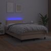 Vidaxl Cama Box Spring Colchón Led Cuero Sintético Capuchino 120x190cm Marrón