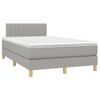 Vidaxl Cama Box Spring Con Colchón Y Led Tela Gris Claro 120x190 Cm