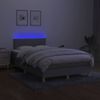 Vidaxl Cama Box Spring Con Colchón Y Led Tela Gris Claro 120x190 Cm