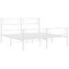 Vidaxl Estructura Cama Metal Con Cabecero Y Estribo Blanco 150x200 Cm