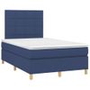 Vidaxl Cama Box Spring Con Colchón Y Luces Led Tela Azul 120x190 Cm