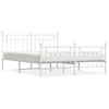 Vidaxl Estructura Cama Metal Con Cabecero Y Pie Cama Blanco 183x213 Cm