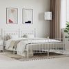 Vidaxl Estructura Cama Metal Con Cabecero Y Pie Cama Blanco 183x213 Cm