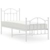 Vidaxl Estructura Cama Metal Con Cabecero Y Pie Cama Blanca 75x190 Cm