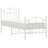 Vidaxl Estructura Cama Metal Con Cabecero Y Pie Cama Blanca 75x190 Cm