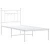 Vidaxl Estructura De Cama De Metal Con Cabecero Blanco 75x190 Cm