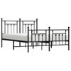 Vidaxl Estructura De Cama Cabecero Y Estribo Metal Negro 140x190 Cm