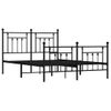 Vidaxl Estructura De Cama Cabecero Y Estribo Metal Negro 140x190 Cm