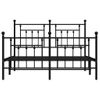 Vidaxl Estructura De Cama Cabecero Y Estribo Metal Negro 140x190 Cm