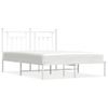 Vidaxl Estructura De Cama De Metal Con Cabecero Blanca 150x200 Cm