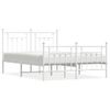 Vidaxl Estructura Cama Metal Con Cabecero Y Estribo Blanco 150x200 Cm