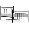 Vidaxl Estructura De Cama Con Cabecero Y Estribo Metal Negro 100x190cm