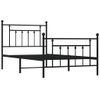 Vidaxl Estructura De Cama Con Cabecero Y Estribo Metal Negro 100x190cm