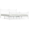 Vidaxl Estructura Cama Metal Con Cabecero Y Pie Cama Blanco 193x203 Cm