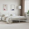 Vidaxl Estructura Cama Metal Con Cabecero Y Pie Cama Blanco 193x203 Cm