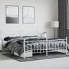 Vidaxl Estructura Cama Metal Con Cabecero Y Pie Cama Blanco 193x203 Cm