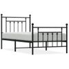 Vidaxl Estructura De Cama Con Cabecero Y Estribo Metal Negro 90x190 Cm