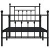 Vidaxl Estructura De Cama Con Cabecero Y Estribo Metal Negro 90x190 Cm