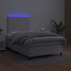 Vidaxl Cama Box Spring Colchón Y Led Cuero Sintético Blanco 120x190 Cm