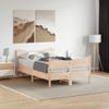 Vidaxl Estructura De Cama Con Cabecero Madera Maciza Pino 120x200 Cm Marrón