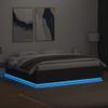 Vidaxl Estructura Cama Con Luces Led Madera Ingeniería Negro 200x200cm