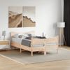 Vidaxl Estructura De Cama Con Cabecero Madera Maciza Pino 120x190 Cm Marrón