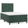 Vidaxl Cama Box Spring Colchón Y Led Terciopelo Verde Oscuro 120x190cm