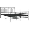 Vidaxl Estructura De Cama Cabecero Y Estribo Metal Negro 140x190 Cm