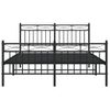 Vidaxl Estructura De Cama Cabecero Y Estribo Metal Negro 140x190 Cm