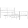 Vidaxl Estructura Cama Metal Con Cabecero Y Estribo Blanco 120x190 Cm