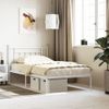 Vidaxl Estructura De Cama De Metal Con Cabecero Blanco 107x203 Cm