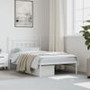 Vidaxl Estructura De Cama De Metal Con Cabecero Blanco 107x203 Cm