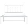 Vidaxl Estructura De Cama De Metal Con Cabecero Blanco 107x203 Cm