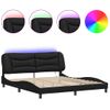 Vidaxl Estructura De Cama Con Luz Led Cuero Sintético Negro 180x200 Cm