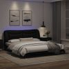 Vidaxl Estructura De Cama Con Luz Led Cuero Sintético Negro 180x200 Cm