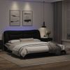 Vidaxl Estructura De Cama Con Luz Led Cuero Pe Negro Blanco 180x200 Cm