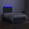 Vidaxl Cama Box Spring Con Colchón Y Led Tela Marrón Oscuro 120x190 Cm Gris