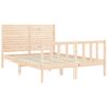 Vidaxl Estructura De Cama Con Cabecero Madera Maciza 140x190 Cm Marrón