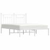 Vidaxl Estructura De Cama De Metal Con Cabecero Blanca 140x190 Cm