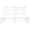 Vidaxl Estructura De Cama De Metal Con Cabecero Blanca 140x190 Cm