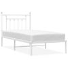 Vidaxl Estructura De Cama De Metal Con Cabecero Blanco 80x200 Cm