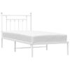 Vidaxl Estructura De Cama De Metal Con Cabecero Blanco 80x200 Cm