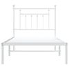 Vidaxl Estructura De Cama De Metal Con Cabecero Blanco 80x200 Cm