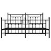 Vidaxl Estructura De Cama Cabecero Y Estribo Metal Negro 160x200 Cm