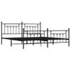 Vidaxl Estructura De Cama Cabecero Y Estribo Metal Negro 193x203cm