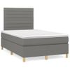 Vidaxl Cama Box Spring Con Colchón Y Led Tela Marrón Oscuro 120x190 Cm Gris