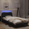 Vidaxl Estructura Cama Con Luces Led Cuero Sintético Negro 90x190 Cm