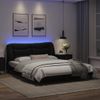 Vidaxl Estructura De Cama Con Luces Led Cuero Pe Negro 160x200 Cm