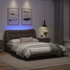 Vidaxl Estructura Cama Con Luces Led Cuero Sintético Marrón 140x190 Cm