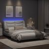 Vidaxl Estructura Cama Con Luces Led Cuero Sintético Blanco 140x190 Cm